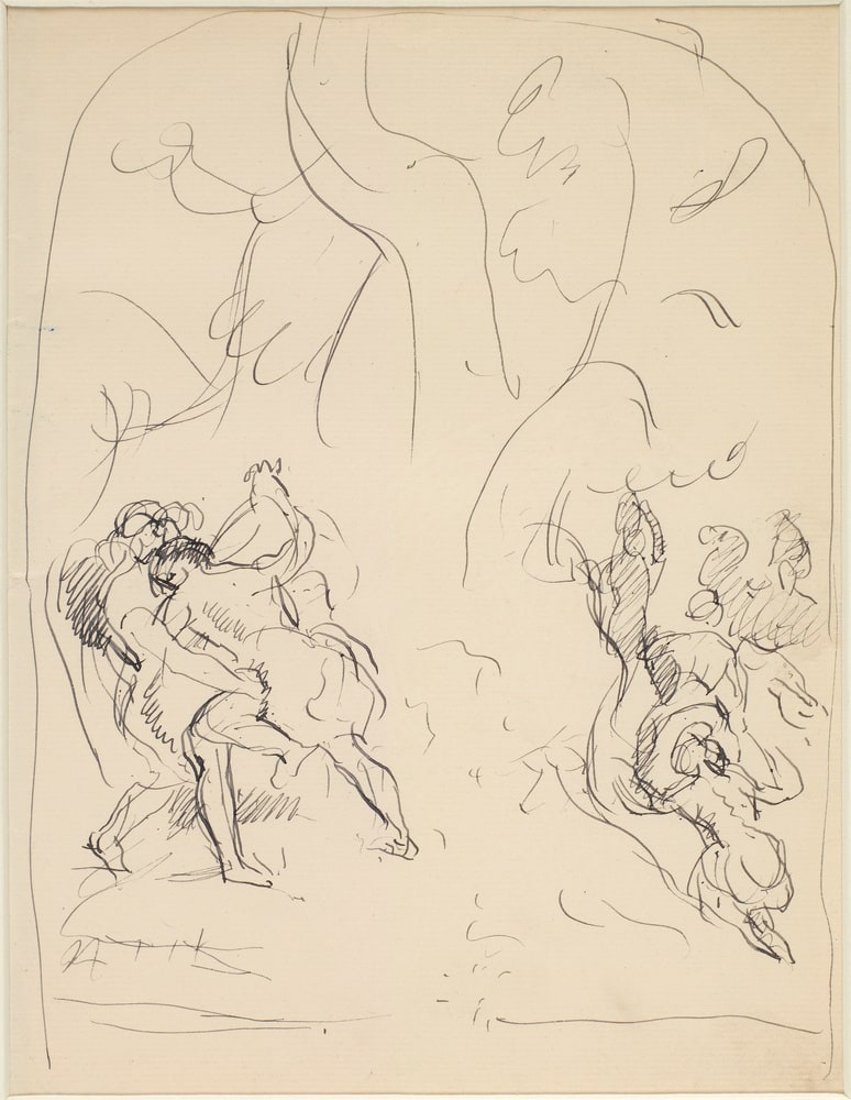 Etude d'après La Lutte de Jacob avec l'ange, d'Eugène Delacroix