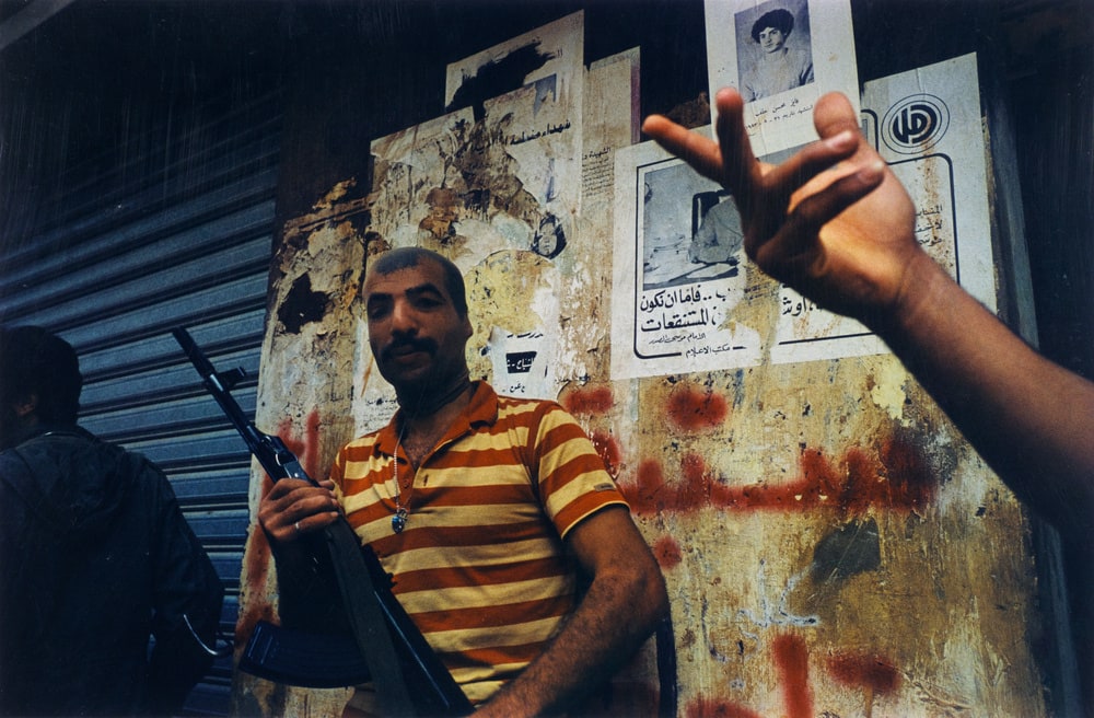 Miliciens Amal dans la banlieue Sud de Beyrouth, Liban