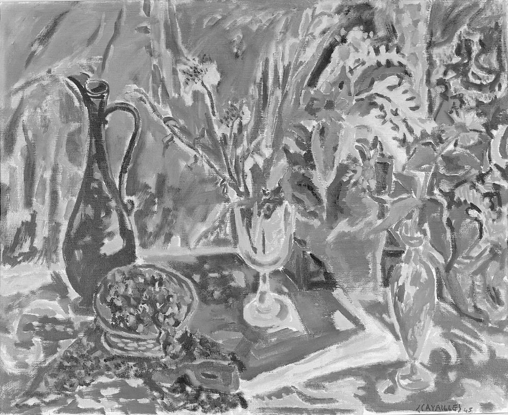 Nature morte à la buire bleue