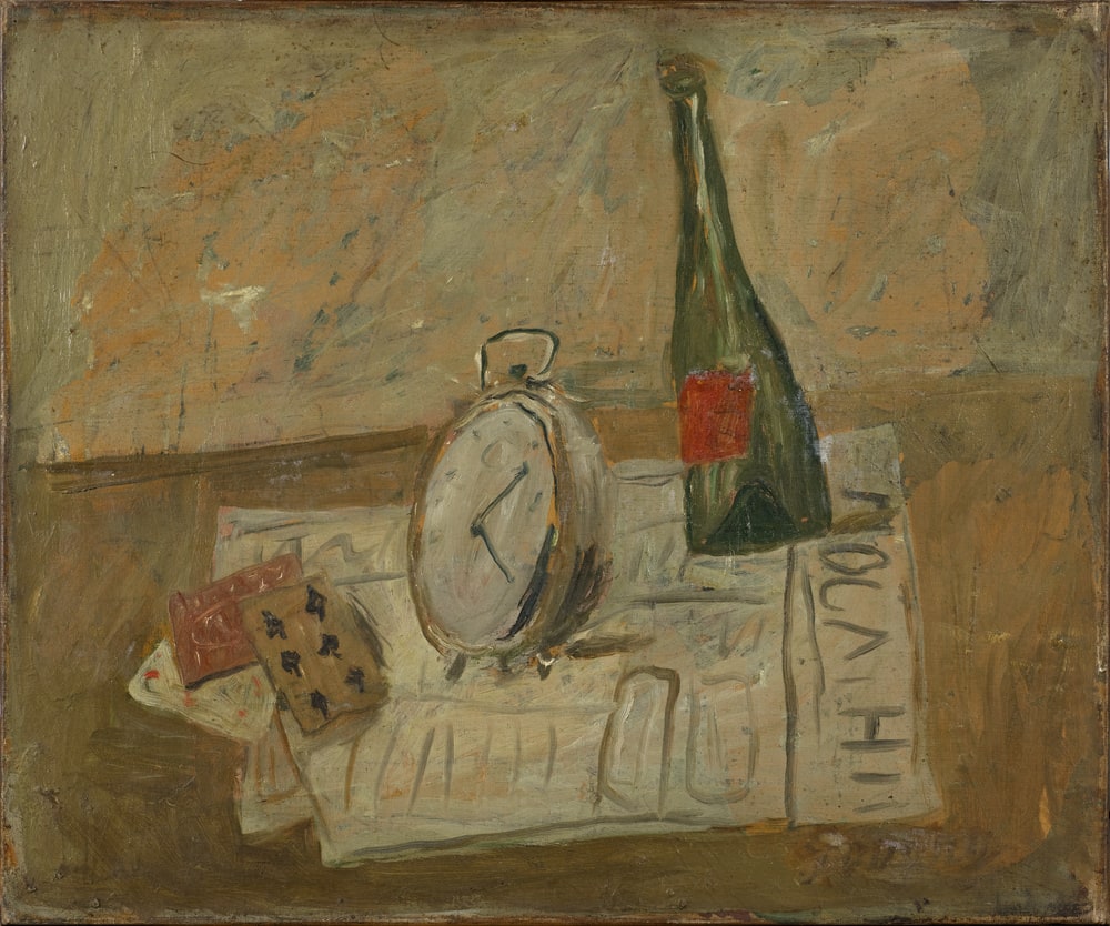 Bouteille et réveille-matin