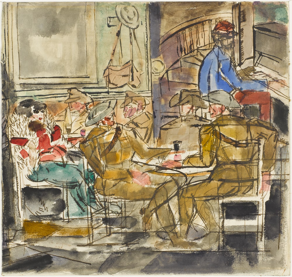Français et Américains au café-concert