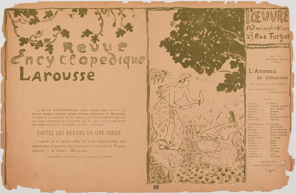 L'anneau de Cakuntala, programme du Théâtre de l'Oeuvre