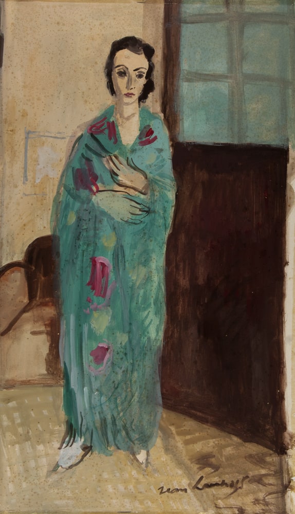 Femme au châle bleu
