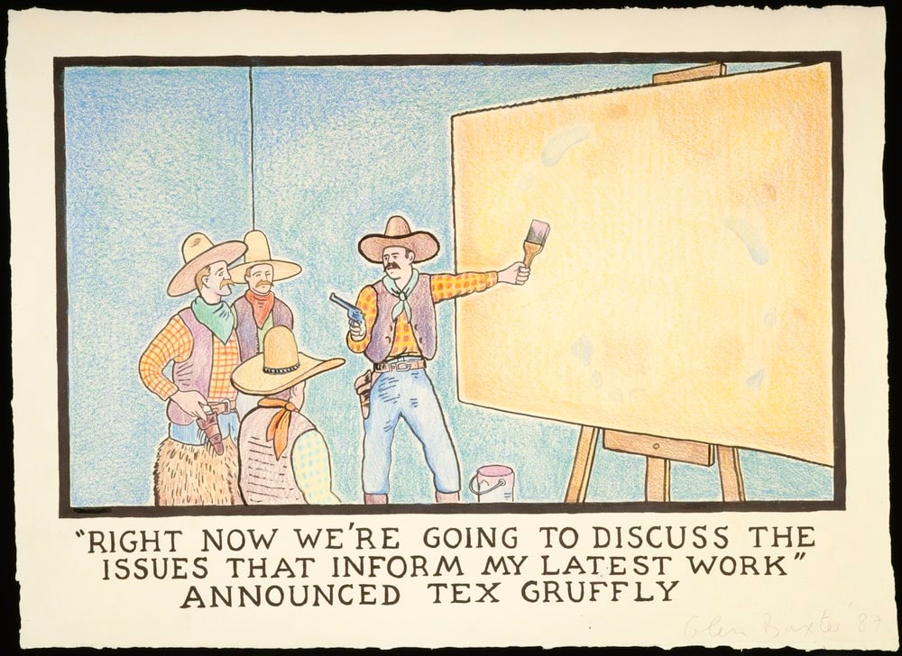 "Right now we're going to discuss the issues that
Inform my latest work" announced tex gruffly