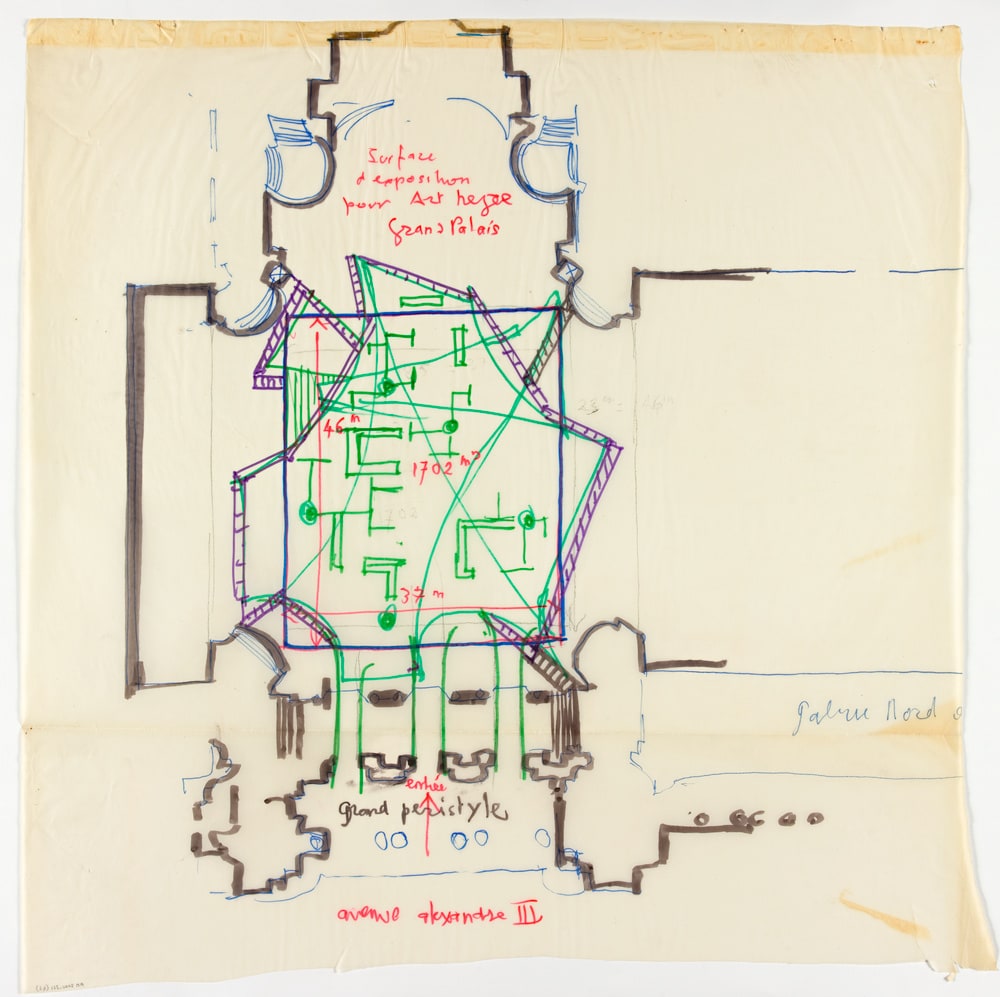 Grand-Palais : Nef et grande verrière (étude de scénographie pour exposition "Art nègre")