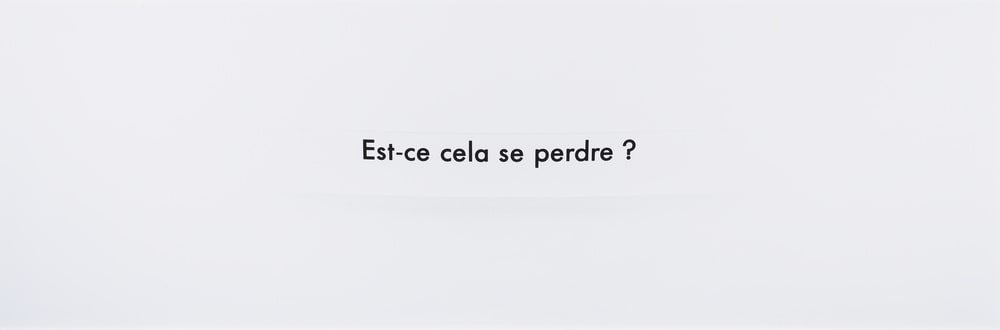 Est-ce cela se perdre ?