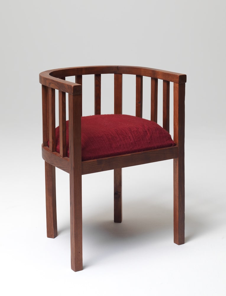 Mobilier Fauteuil en chêne teint façon acajou