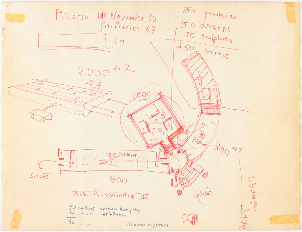 Grand-Palais : Nef et grande verrière (étude de scénographie pour exposition "Picasso")