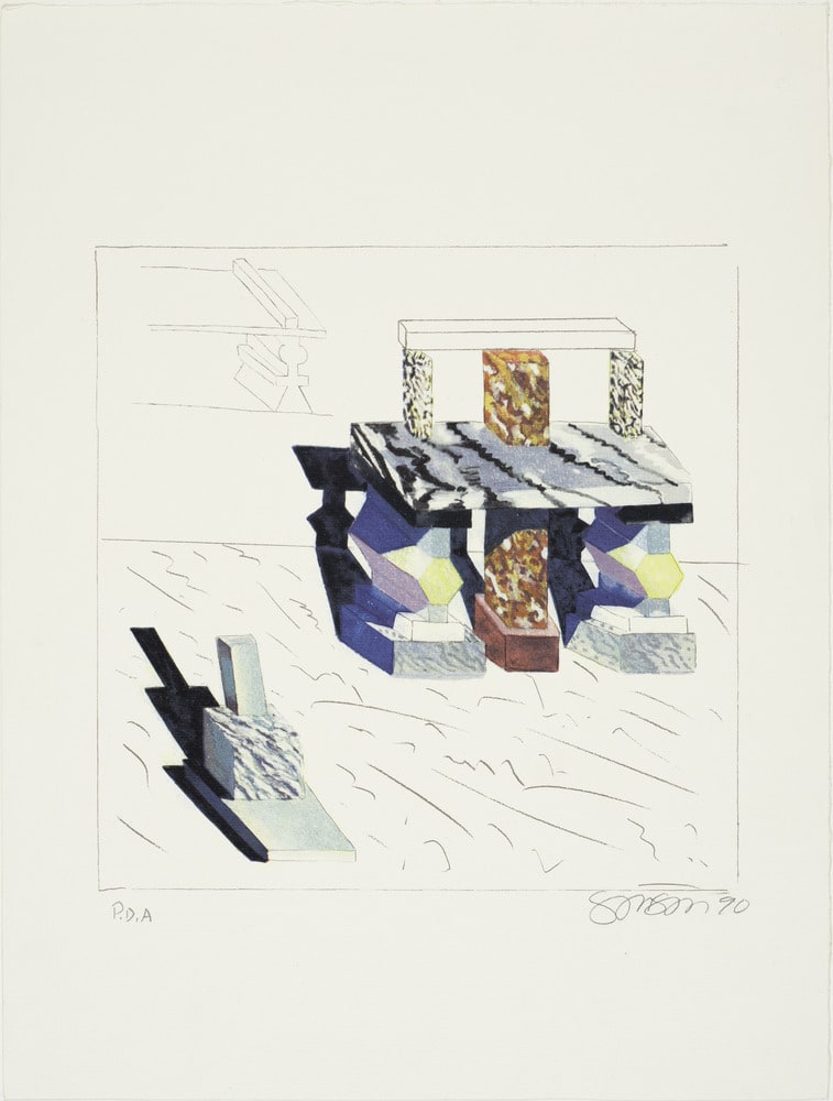 Disegno del mobile per la mostra alla Galleria Blum Helman