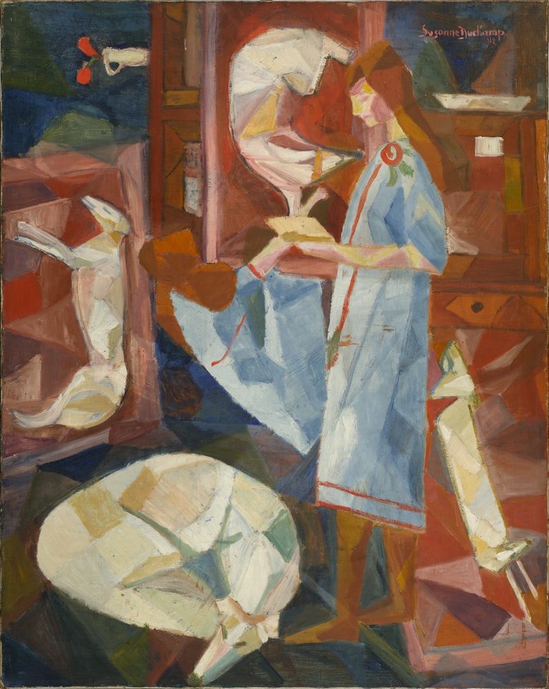 Jeune fille au chien