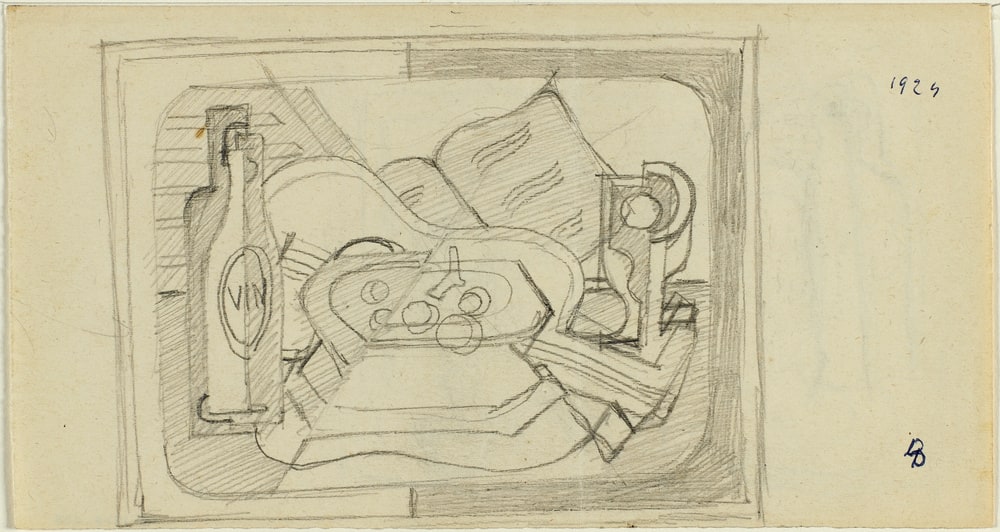 Etude pour la nature morte à la bouteille de vin