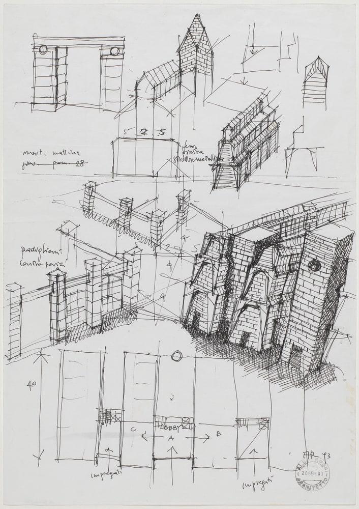 Esquisse pour le parc technologique du Lac Majeur, Fondotoce, Italie