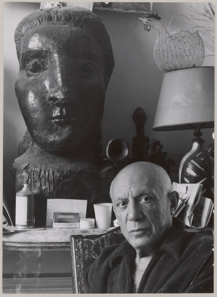 Pablo Picasso et "Tête de femme (Dora Maar)" à La Californie, Cannes, en 1956
