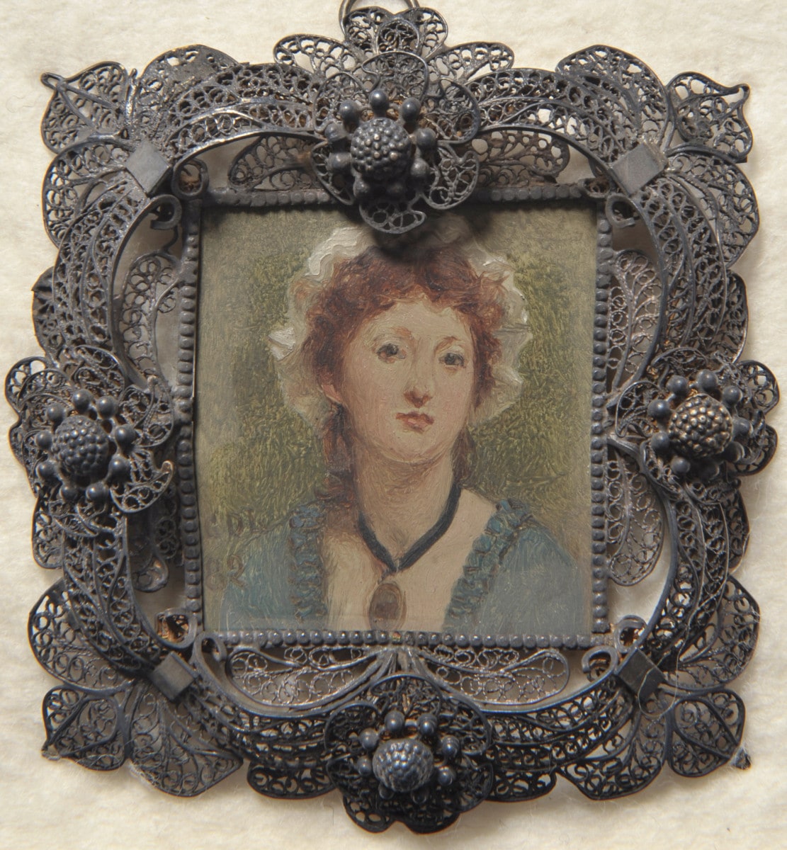 Frauenbildnis. Miniatur aus der Sammlung Loewe