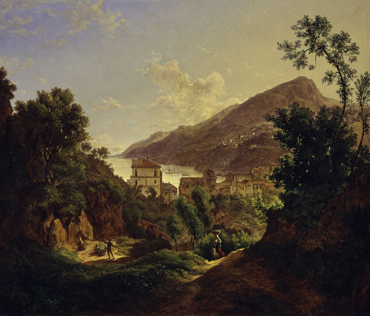 Ansicht der Stadt Vietri mit Blick auf die Küste von Amalfi und den Golf von Salerno