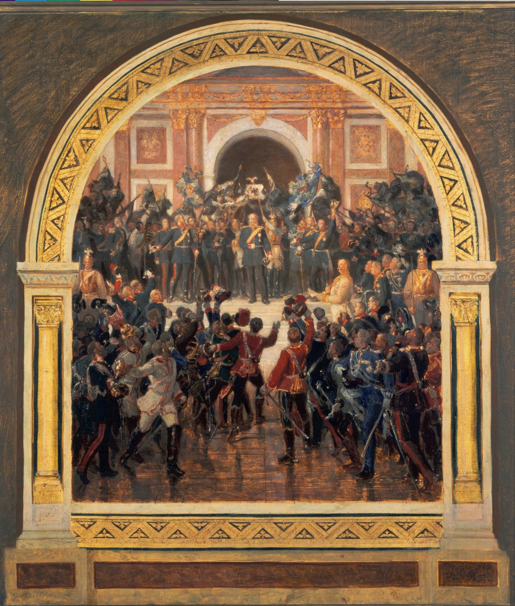 Huldigung vor Kaiser Wilhelm I. Entwurf für ein Wandbild im Kaiserhaus zu Goslar