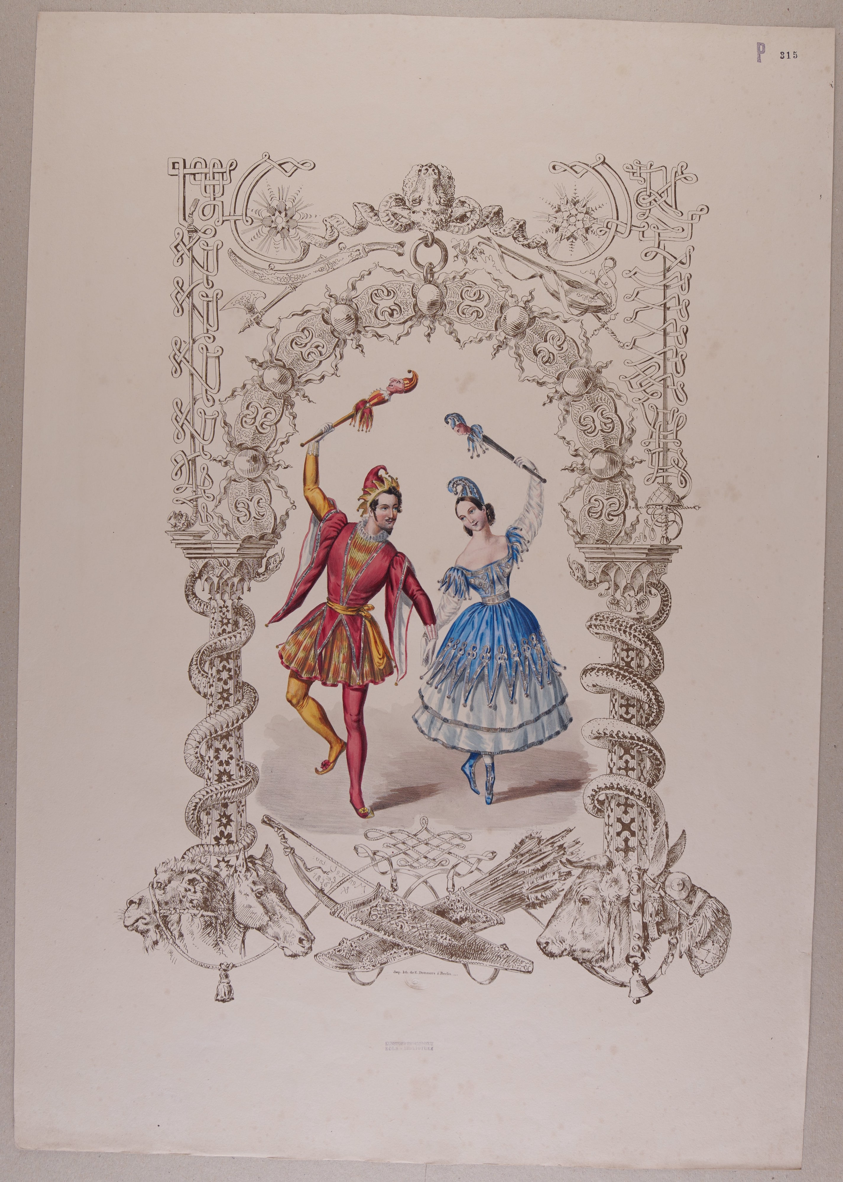 Harlekin und Pulcinella aus der Folge „Quadrilles du Carnaval à Berlin“