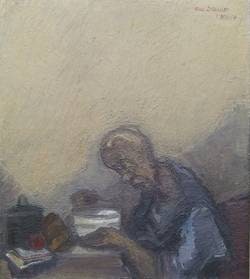 Essende alte Frau