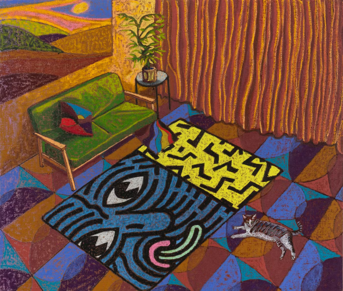 Interior with Keith Haring Rug & Manford Floor Tiles