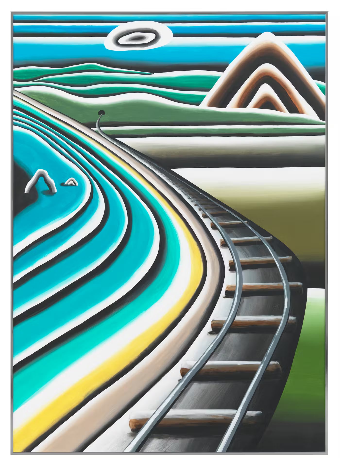 Untitled (Railroad track by the sea)
