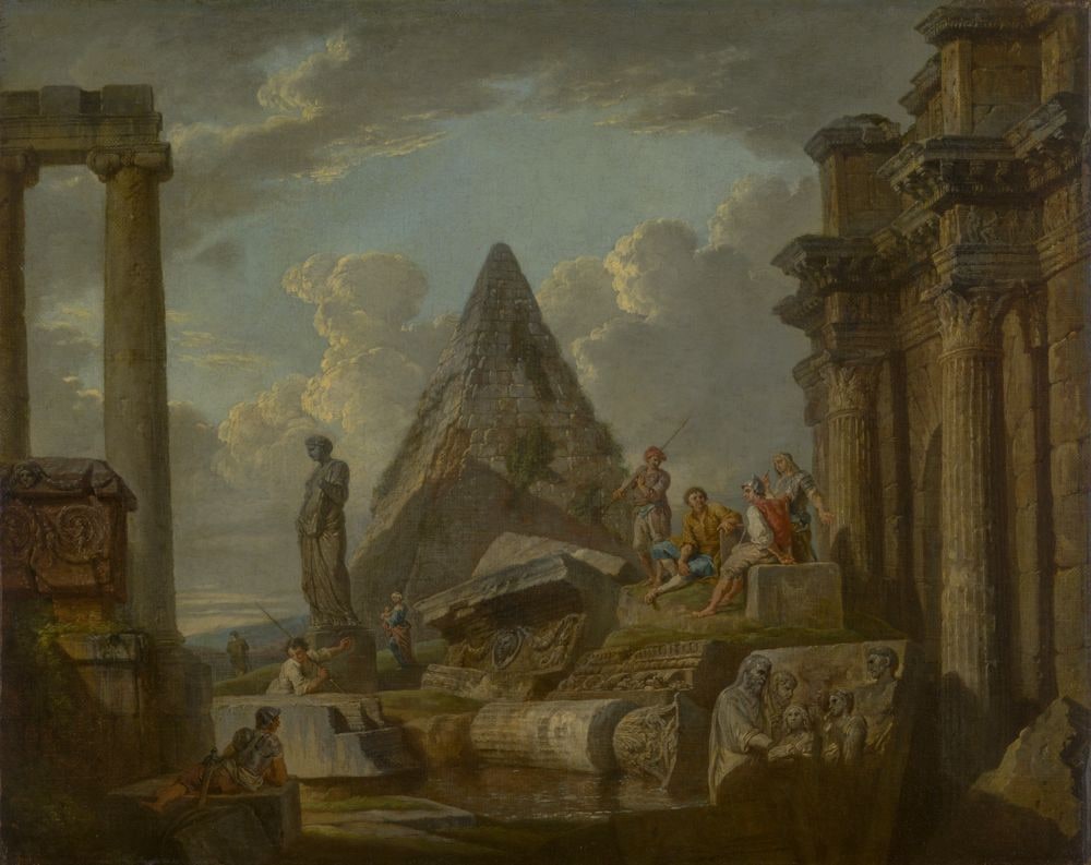 Römische Ruinen mit Cestius-Pyramide