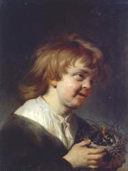 Ritratto di bambino con nido