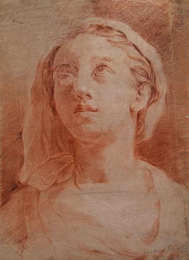 Testa di giovane volta al cielo