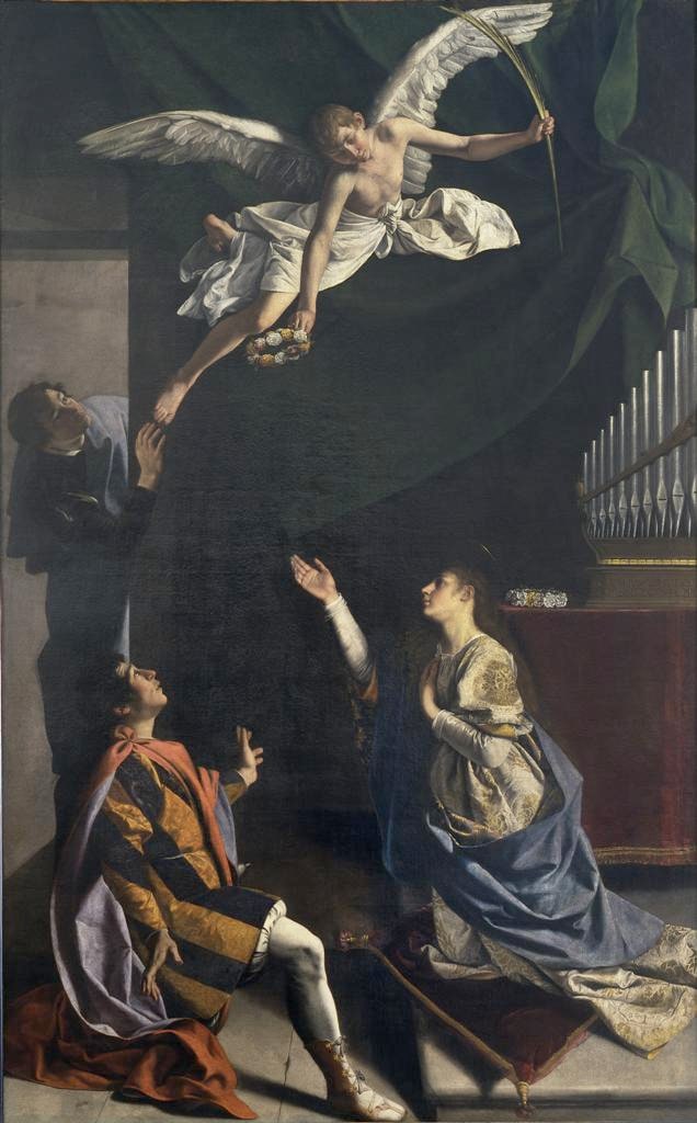 I Santi martiri Cecilia, Valeriano e Tiburzio visitati dall'angelo