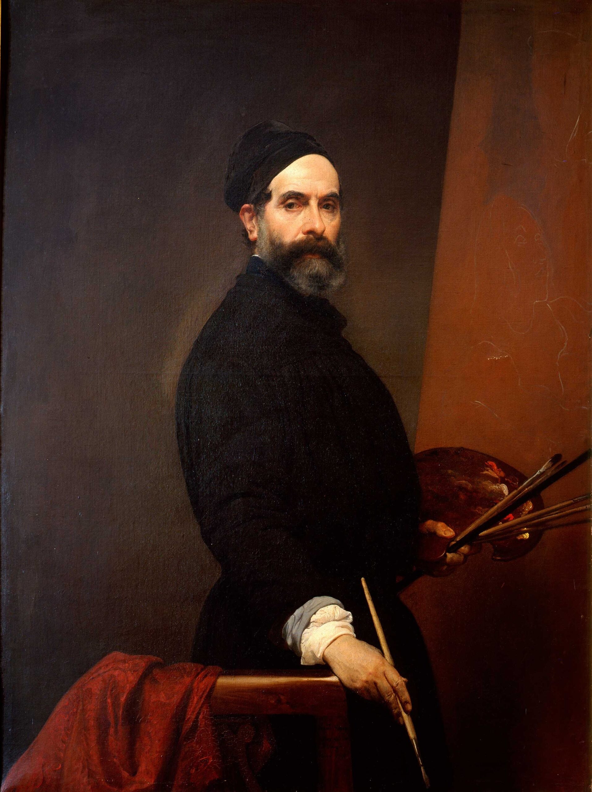 Autoritratto di Francesco Hayez a cinquantasette anni