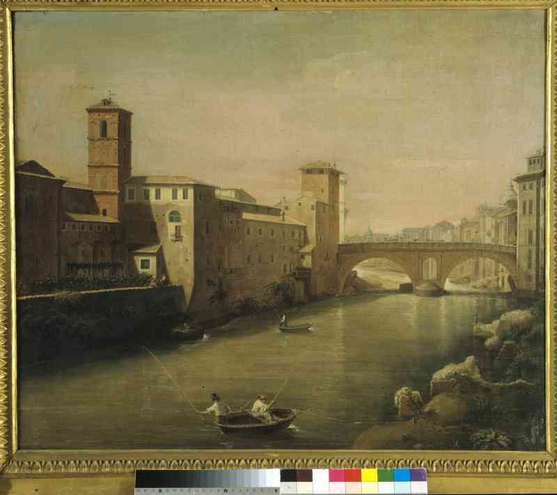 Veduta del Tevere presso l'isola tiberina