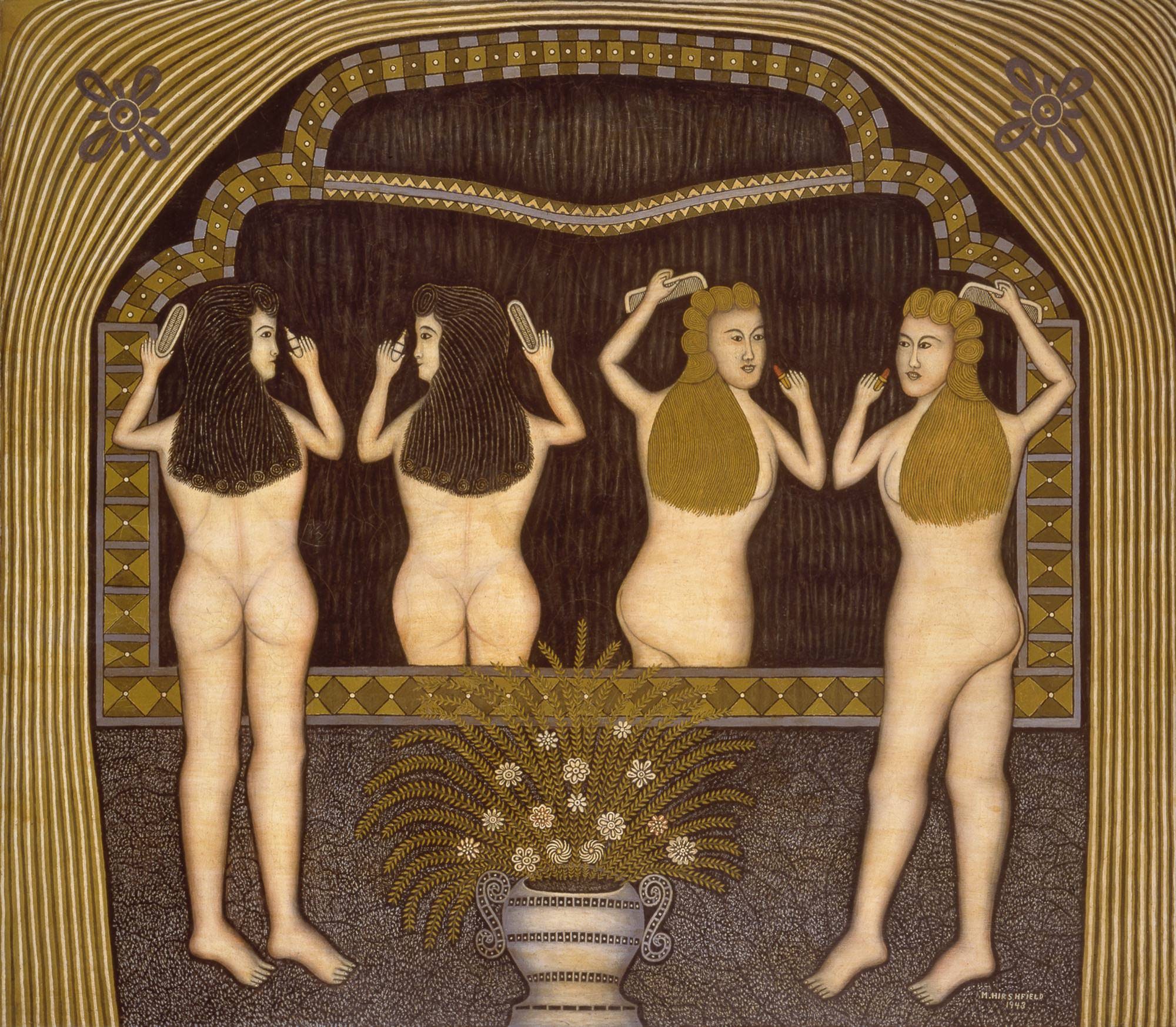 Two Women in Front of a Mirror