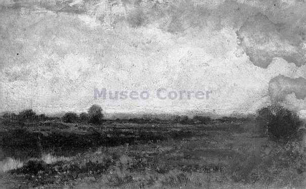Paesaggio di campagna con corso d'acqua