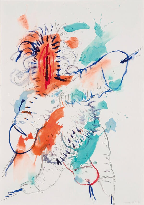 o.T. (Penisvariation, rot-orange)