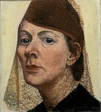 Zelfportret met hoed en voile