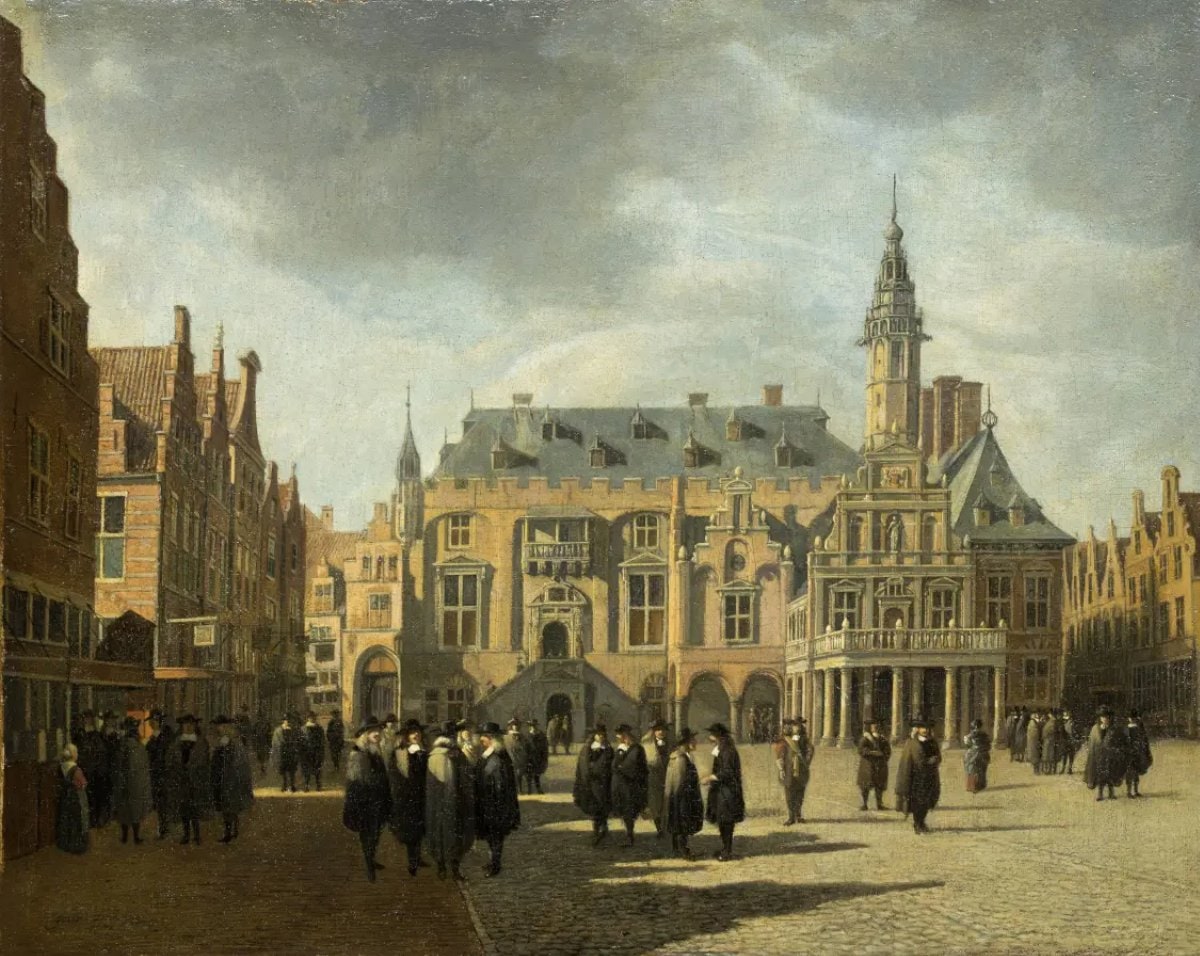 The Grote Markt in Haarlem with the Town Hall, seen from the East