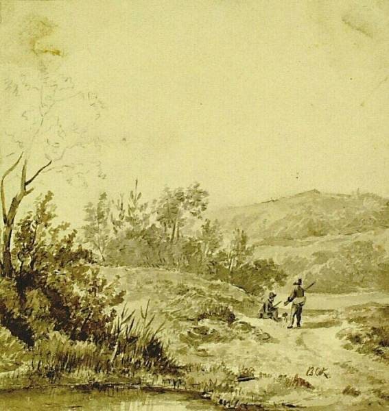 Unfinished Landscape with Hunters