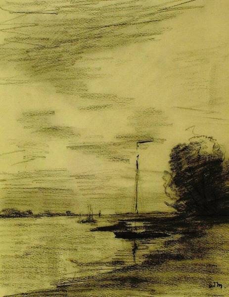 River View with Boat (Evening Mood)