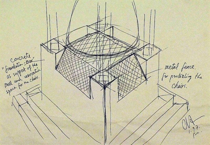 Sketch for Relocation 'Resonance' in Sculpture Garden