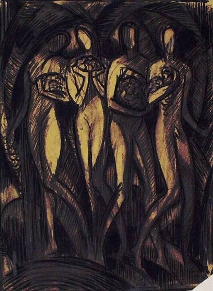 Four Nude Figures with Fruits