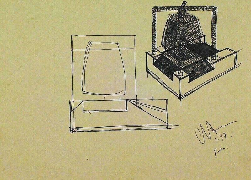 Sketch for Relocation 'Resonance' in Sculpture Garden