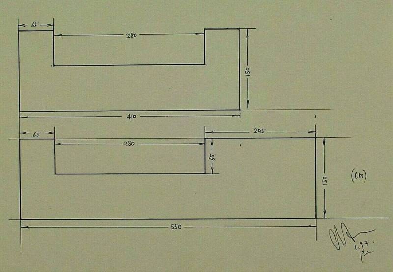Sketch for Relocation of 'Resonance' in Sculpture Garden: Concrete Foundation (Side View)