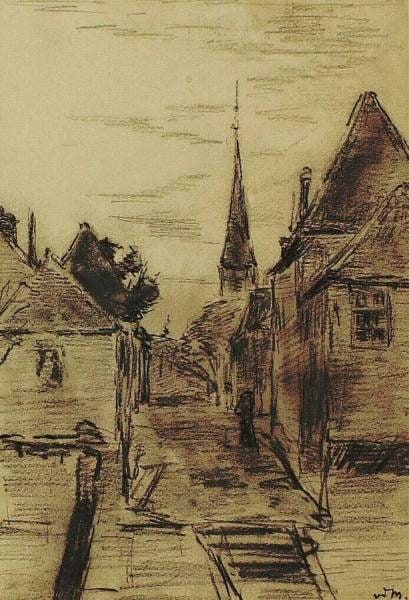 Village Street with Church Tower