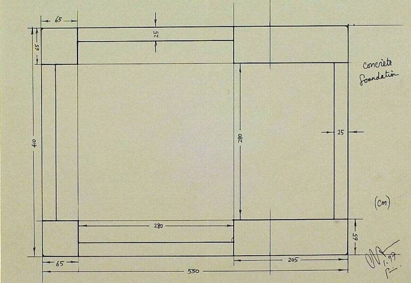 Sketch for Relocation of 'Resonance' in Sculpture Garden: Concrete Foundation (Top View)