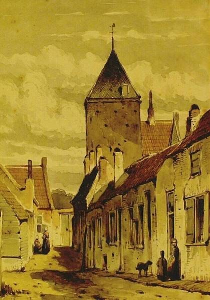 Village Street with Tower