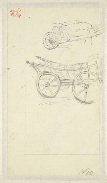 Sketches of a Wheelbarrow and a Cart