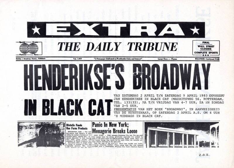 Invitation to Exhibition at Black Cat, Rotterdam, and Book Presentation (Book 'Broadway')