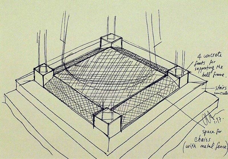 Sketch for Relocation of 'Resonance' in Sculpture Garden