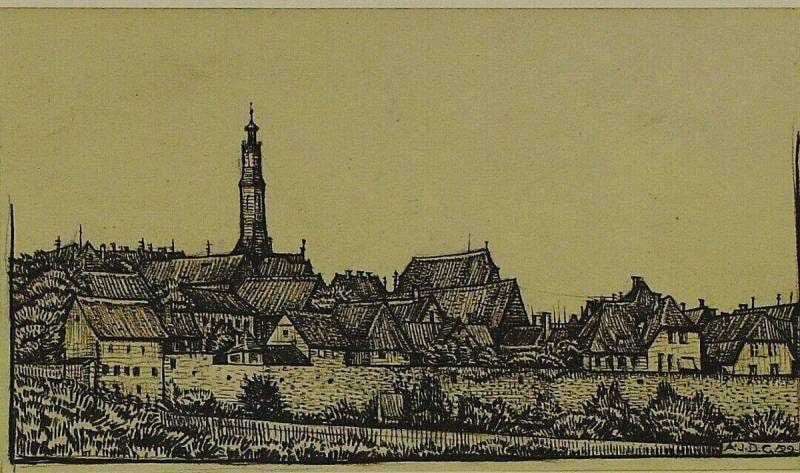 Town with Tower and Houses