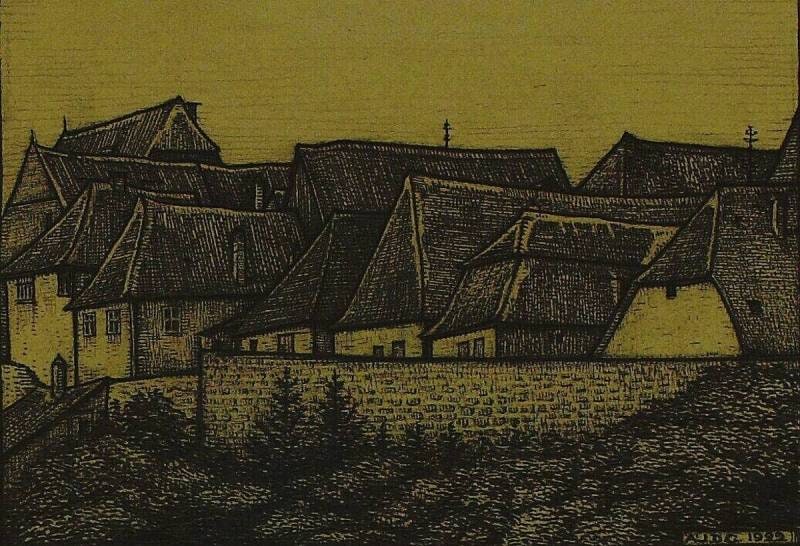 Old Cottages with Walling