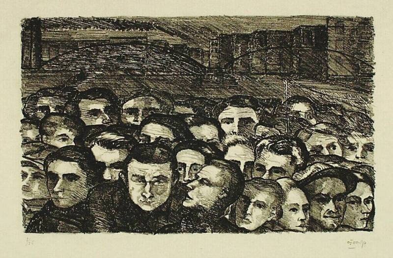 Factory Workers (Revolutionary Crowd) in Paris, 1930